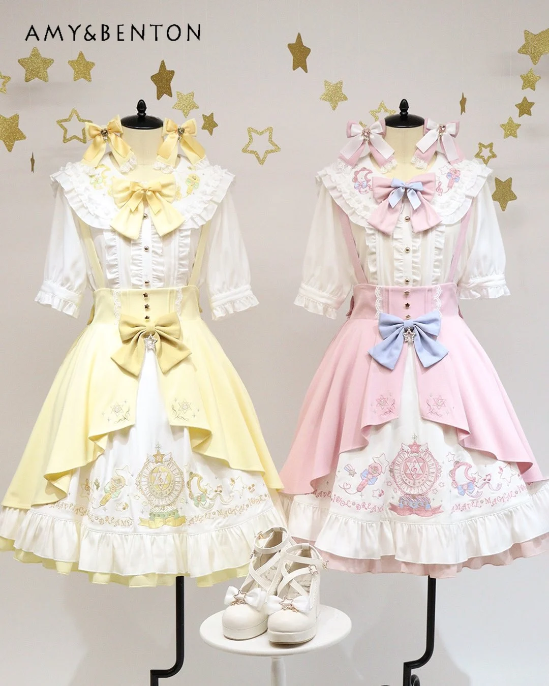 Magic Girl Series Heavy Industry Cartoon Embroidery Lolita Strap Skirt Women Japanese Sweet Bow Patchwork Kawaii Ball Gown Skirt