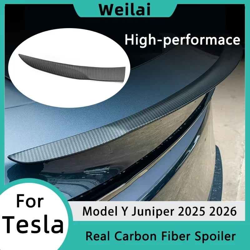 

For Tesla Model Y Juniper Spoiler Real Carbon Fiber High Performance Spoilers Rear Trunk Tail Wings Car Accessories 2025 2026