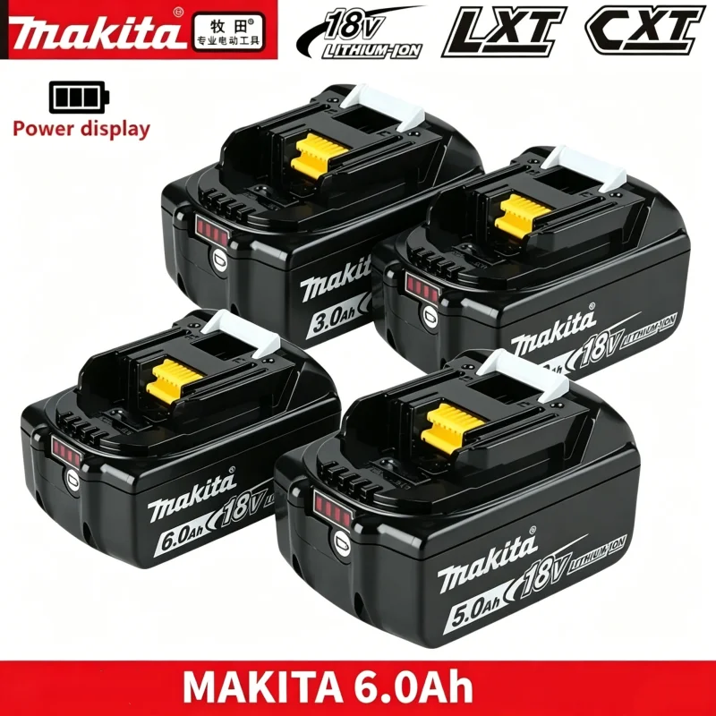 

Makita 18V 6Ah rechargeable power tool battery with LED lithium-ion substitute LXT BL1860B BL1860 BL1850 charger