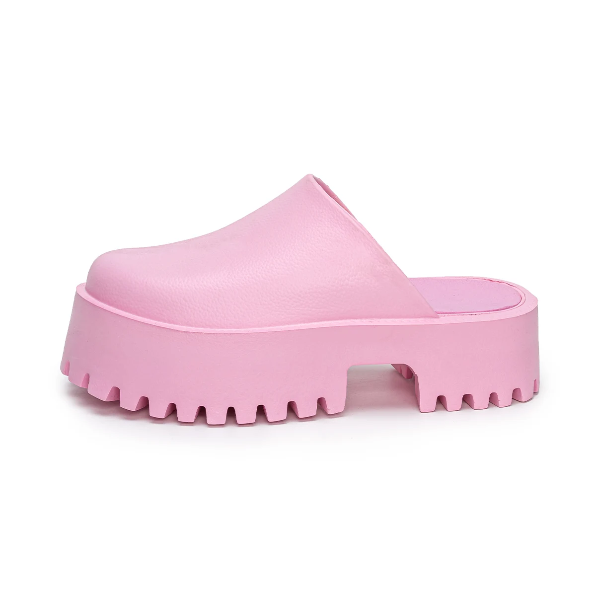 Women\'s Solid Color Cushioned Flatform Sandals, Slip-on Platform Slides, EVA Round Toe Garden Shoes, Platform Clogs for Women