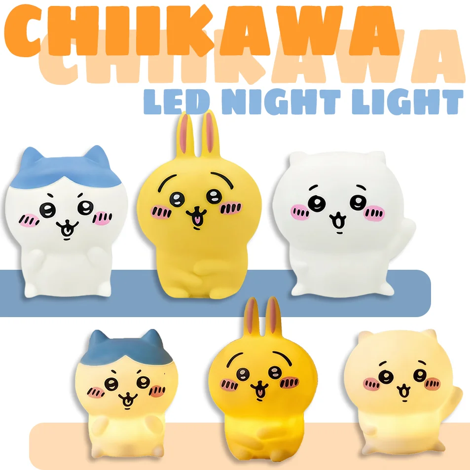 Luminária LED de Anime Chiikawa, Lâmpada de Coelho Hachiware Usagi, Decoração para Quarto e Mesa, Presente de Aniversário para qualquer pessoa, Melhor Presente Brinquedo