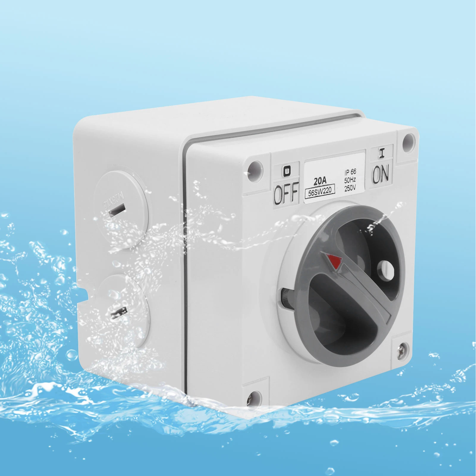 

Розетка для компонентов промышленного управления, пылезащитная изоляция, поворотные кнопки включения и индикаторы, 250 В, уличная водонепроницаемая розетка