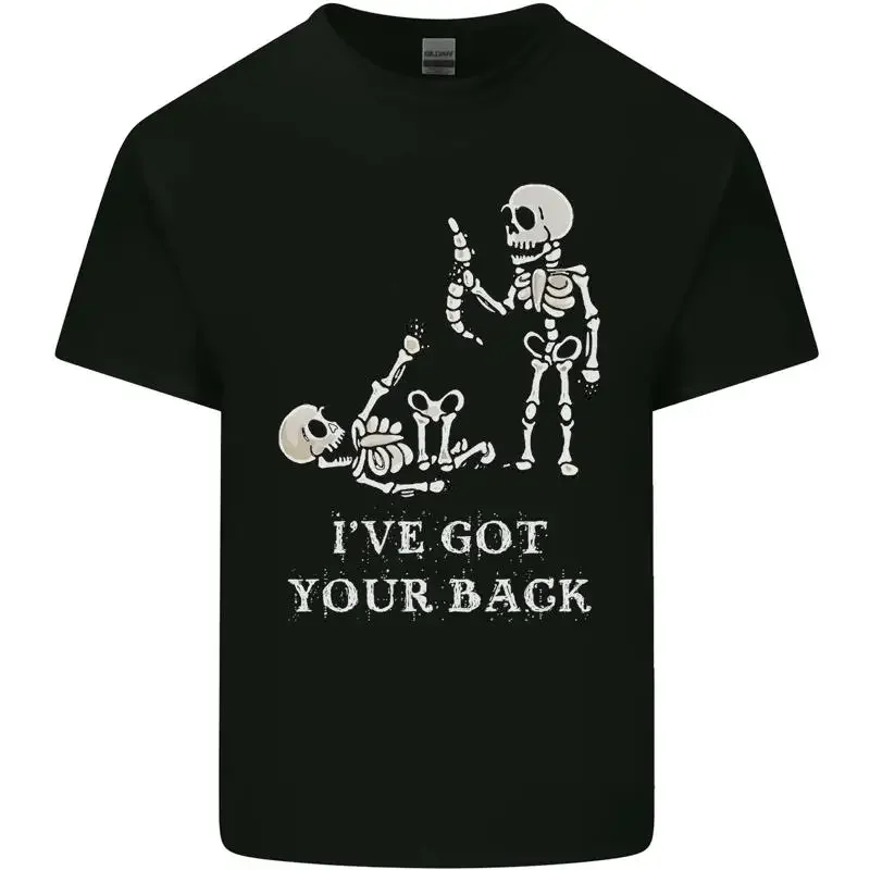Ive Got Ihren Rücken Lustiger Spruch Skelett Herren Baumwolle Maglietta Tee Top