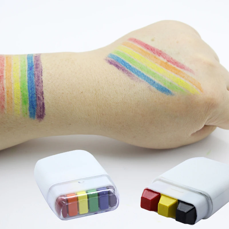 6 Colours Water-Soluble Rainbow Palette Children's Face Body Paint, Halloween Stage Makeup Body Paint Pigments Face Makeup