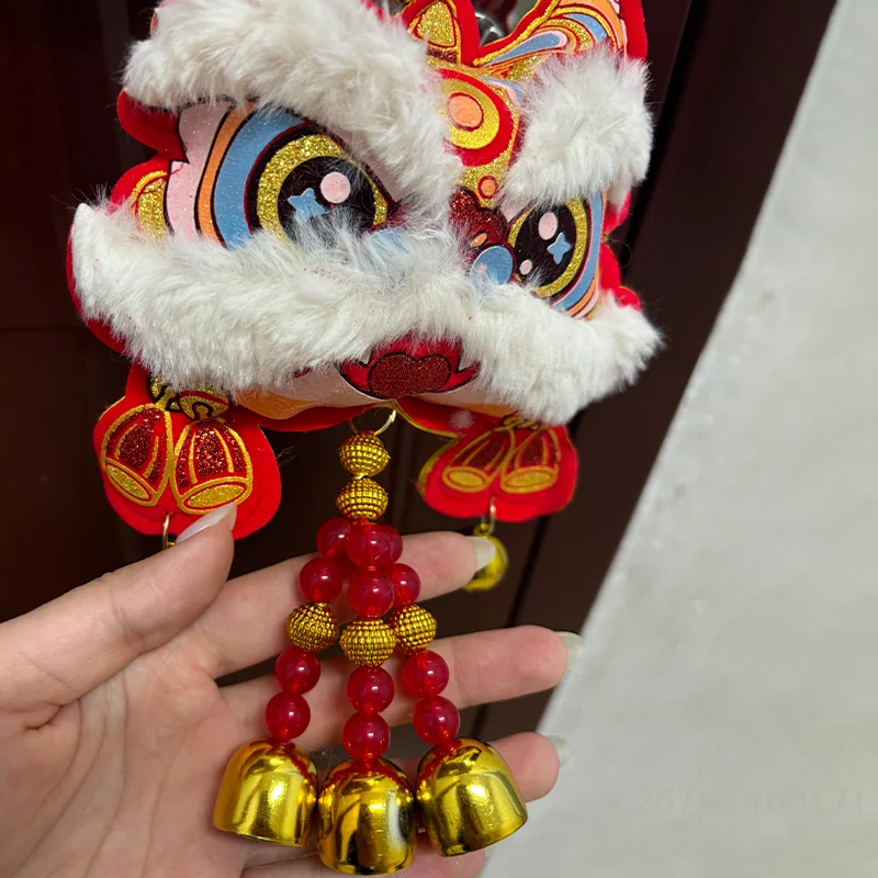{HMA74} 2026 Año Nuevo colgante de danza del león adorno de campana año del caballo chino danza del león de la suerte decoración del hogar regalo de bendición obrazYY26ssura