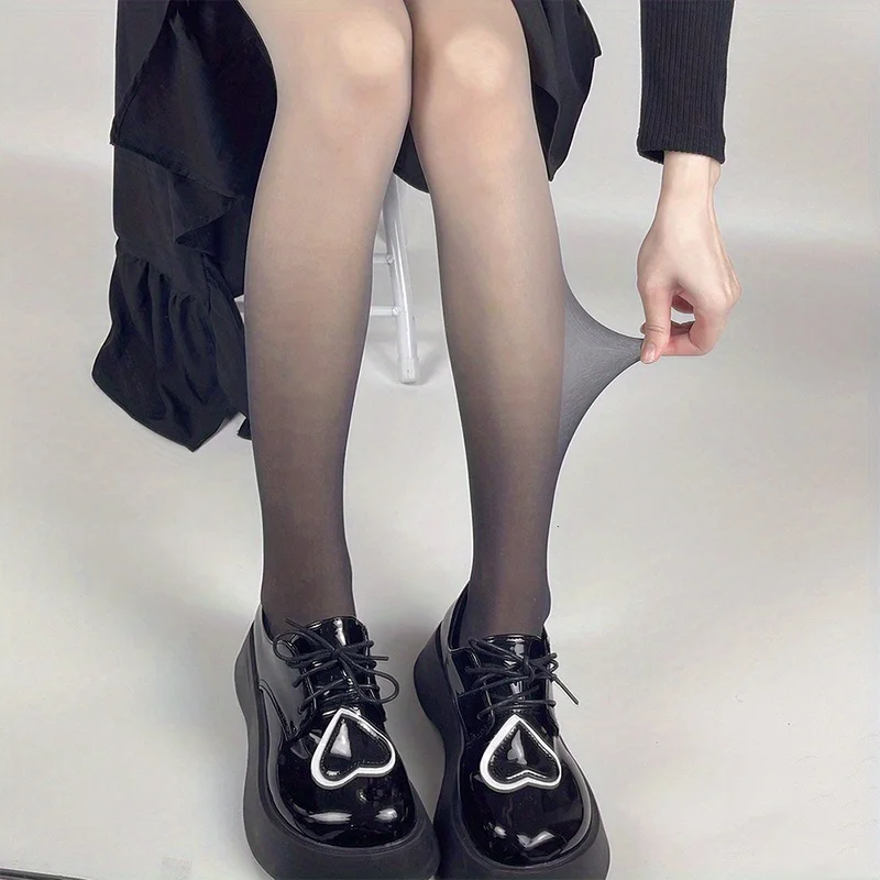 Sommerliche, schmal geschnittene, dünne Strumpfhose für Damen, kontrastfarbene Lolita-Strümpfe und Strumpfwaren, Farbverlauf, sexy, stilvolle, süße Strumpfhose – Detail 7