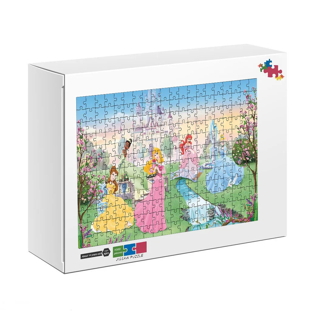 300 500 1000 peças disney princesa jardim festa quebra-cabeça brinquedos educativos das crianças dos desenhos animados puzzle criativo presente de aniversário