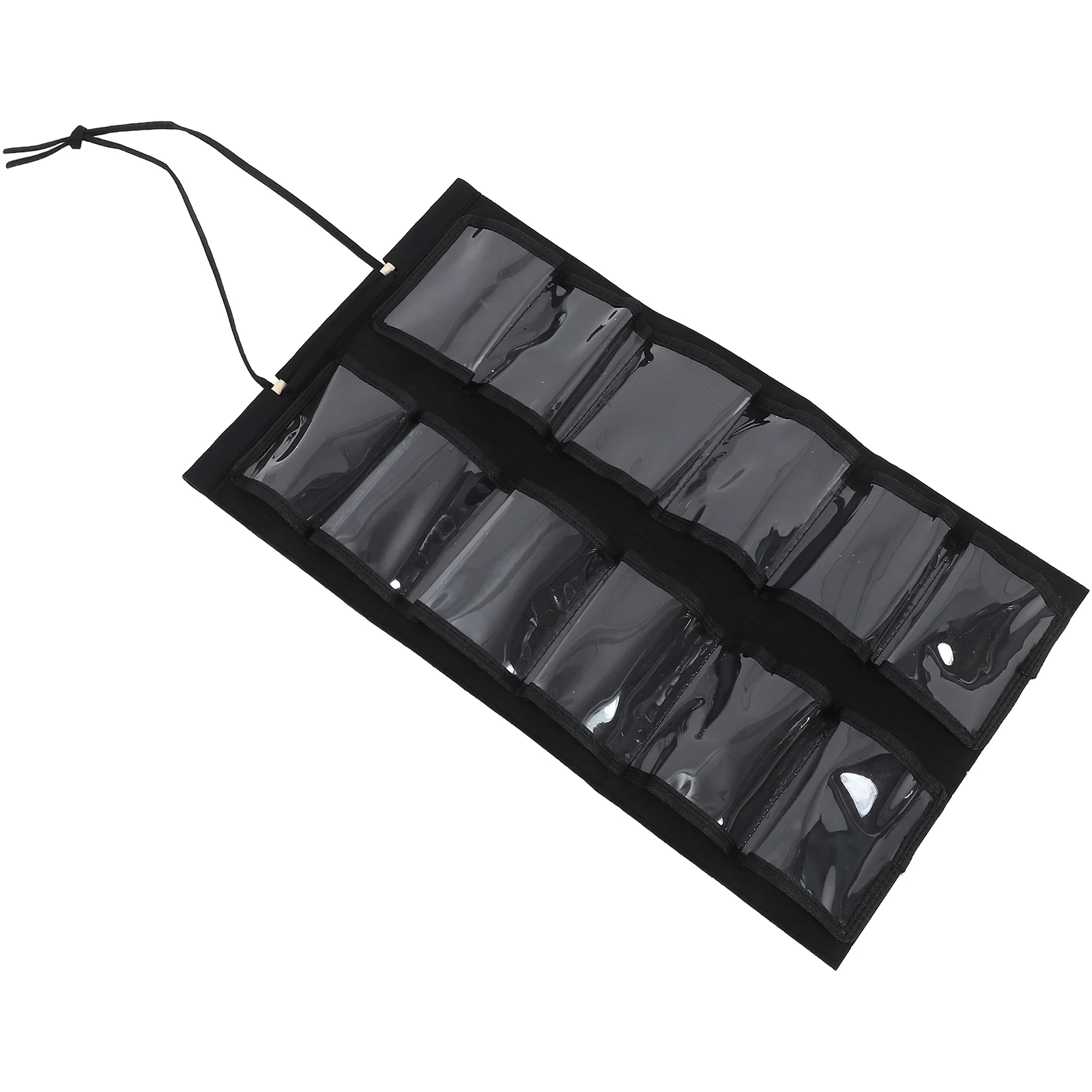 

Medal Storage Bag Karate Belt Display Wall Hanging Rack Organizer Black Felt PE Material Several Pockets Martial Taekwondo
