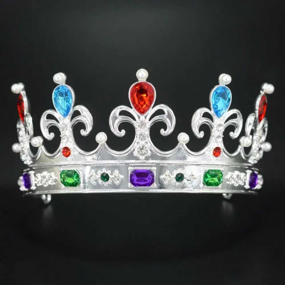 

Trendy Shiny Baroque Queen Tiaras Elegant Vintage Alloy Princess Crown Multicolor Luxury Bridal Headwear Dress Accessories