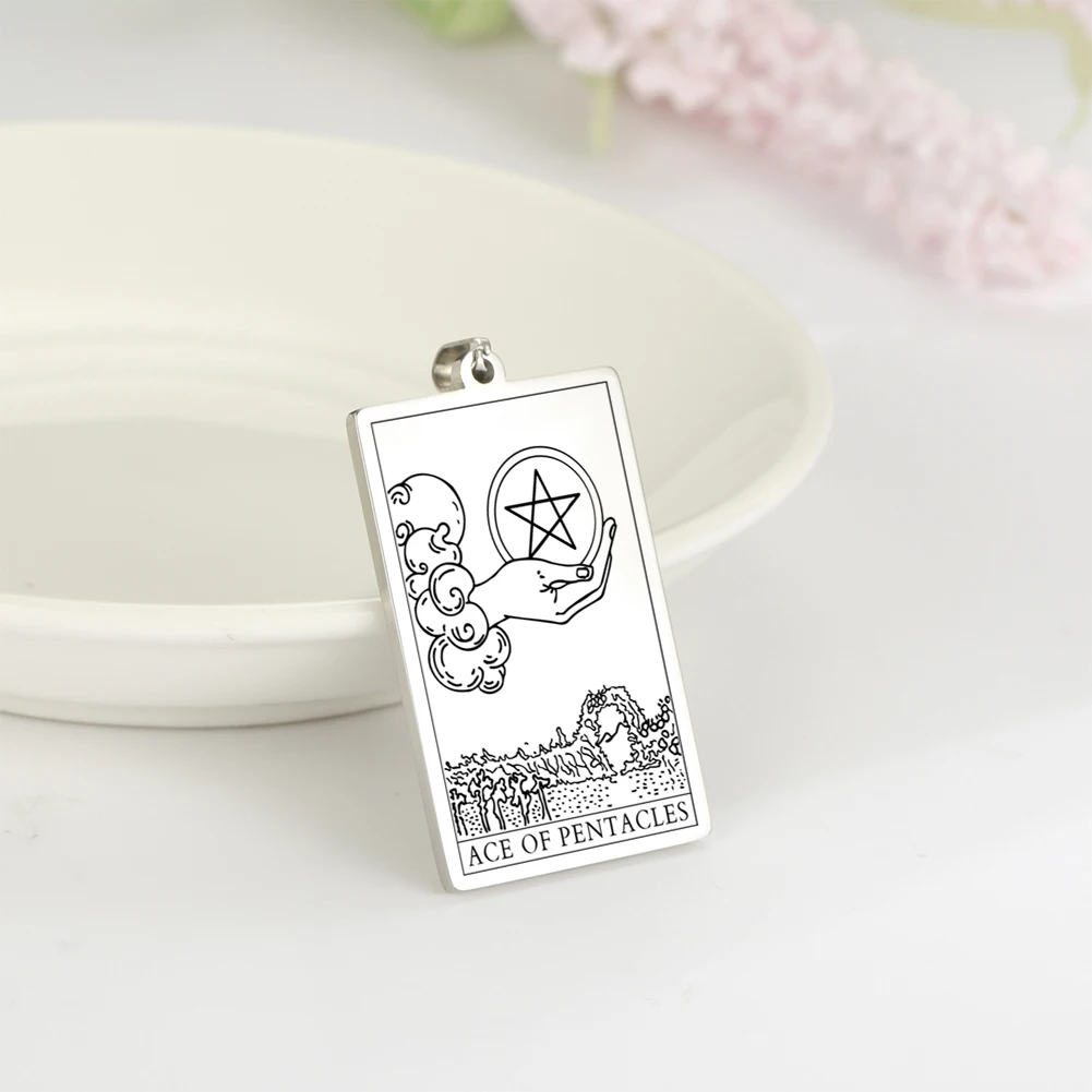 Tarot Card Charms for Jewelry Making Astrology Tarot Cards Major Arcana Magic Amulet Stainless Steel Pendants