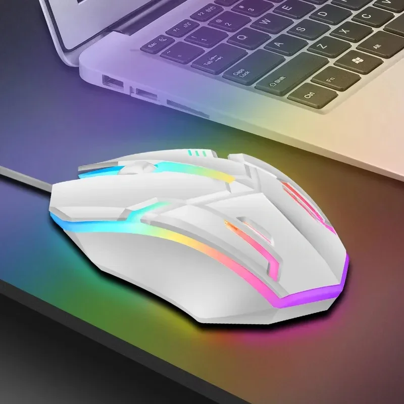 2026 hot F1 Wired 3-Button Mouse Colorful Lighting Game And Office Suitable For Microsoft Windows and Apple IOS system explosion