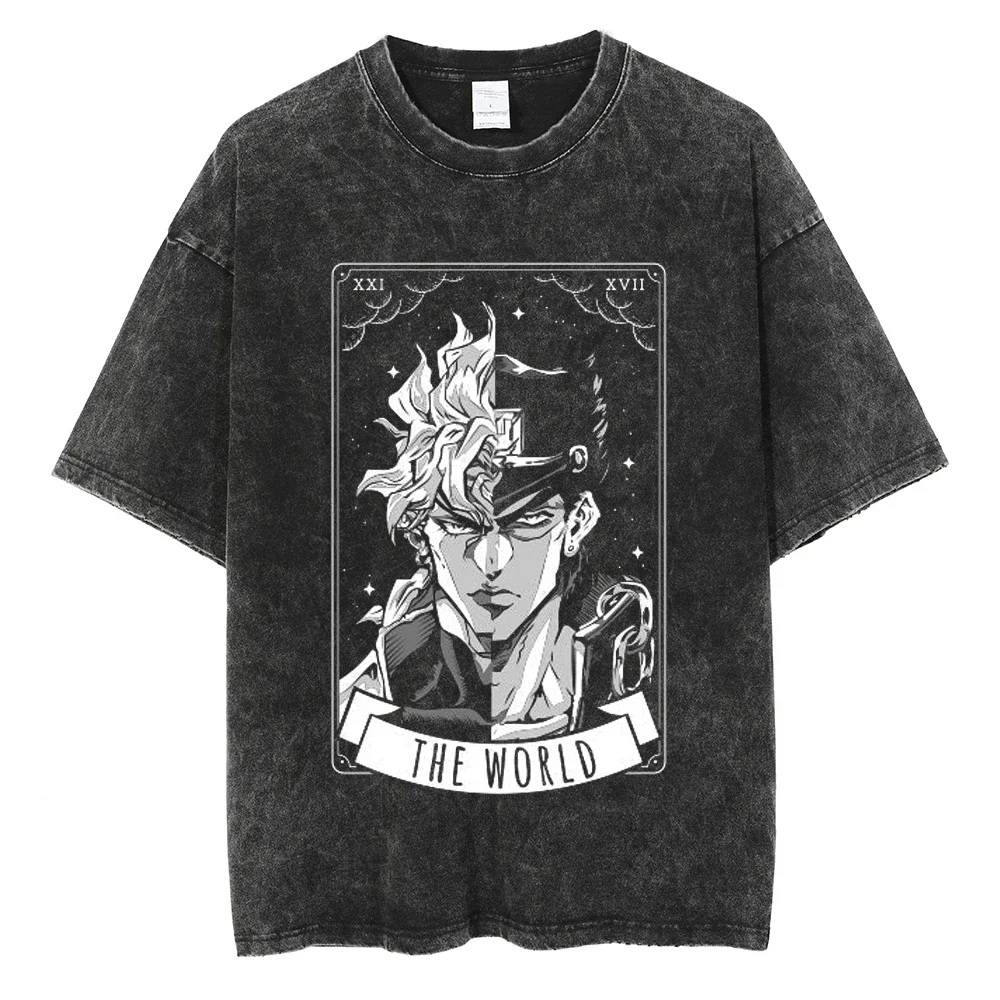 

Men Japanese Washed T-Shirt Hip Hop Streetwear Anime Graphic T Shirt Harajuku Cotton Casl Tshirt Men Summer Short Sleeve Tees