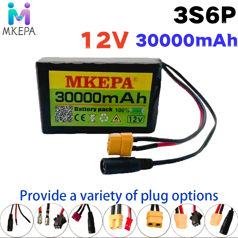 

MKEPA 12V 3S6P 30Ah 18650 lithium battery pack built-in 30Ah high current BMS for spray and other equipment