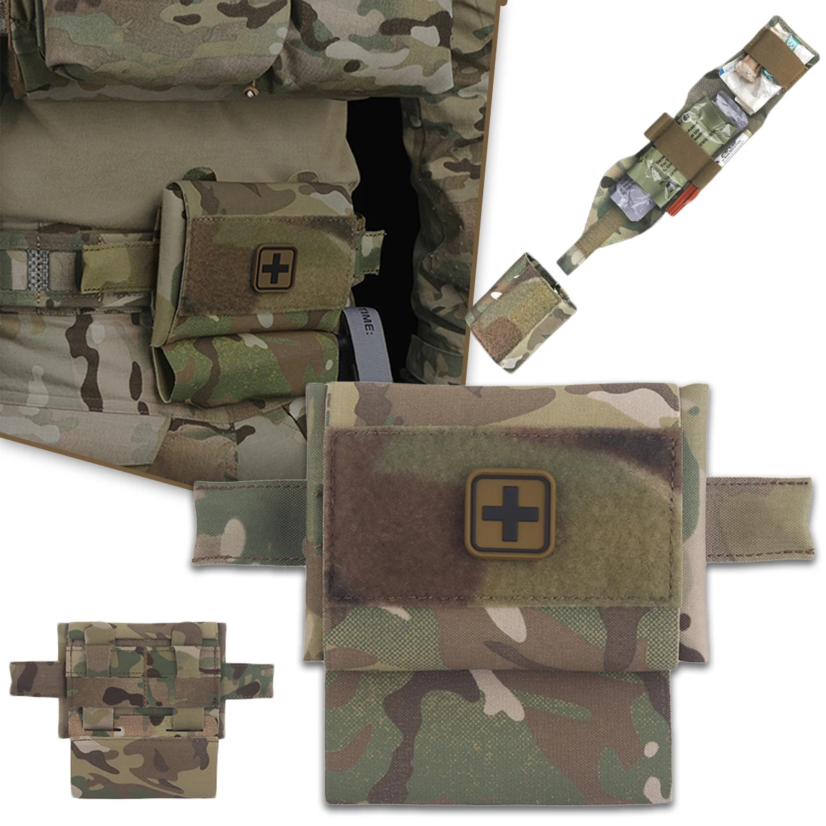 Tactical Molle Medical Kit Pull-Out Quick Deployment First Aid Kit Outdoor Hunting Shooting Camping Small Medical Bag