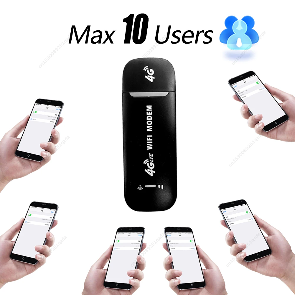 جهاز توجيه لاسلكي محمول LTE WiFi ، بطاقة SIM 4G ، مودم USB ، نقطة اتصال الجيب ، الدونجل ، النطاق العريض المحمول ، يدعم 10 مستخدمين كحد أقصى ، Mbps