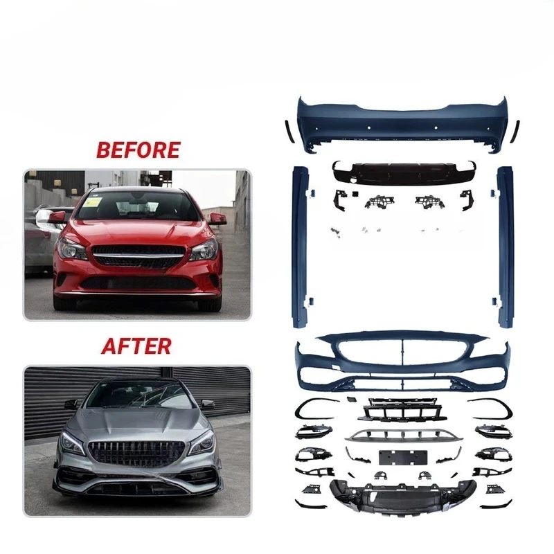 High Quality CLA45 Style Body Kit Front And Rear Bumpers Accessories For Mercedes W117 2013-2019 Auto Spare Parts