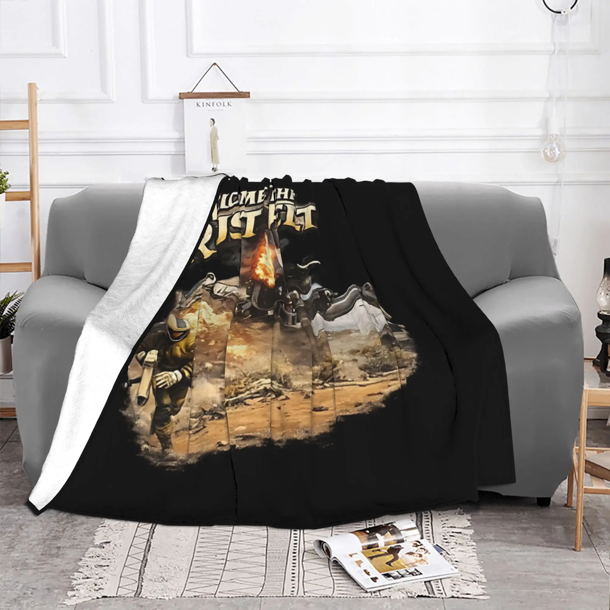 1PC Home Cutecore Welcome To The Rust Belt Arc Raiders Blanket Super Cosy Plush Home Living Room Sofa Halloween