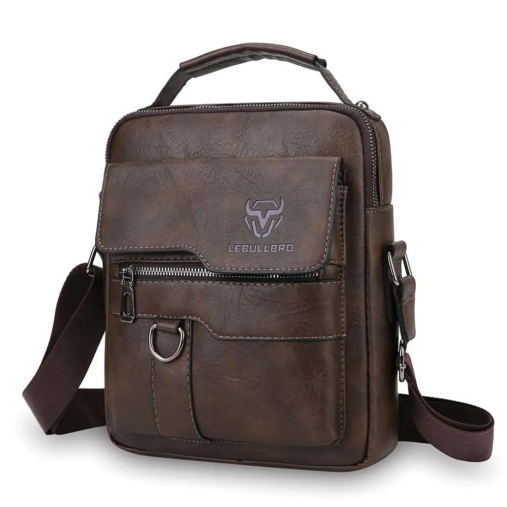 

Shoulder Bag for Men Crossbody Bags Leather Sling Bag Messenger Bags with Multiple Pockets Business Outdoor