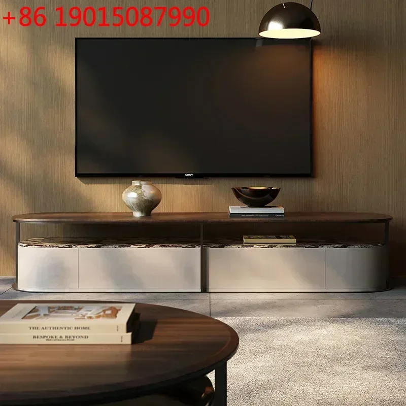 

Итальянский стиль, легкая роскошь, натуральный камень, черный орех, массивный напольный шкаф для гостиной, большой, плоский