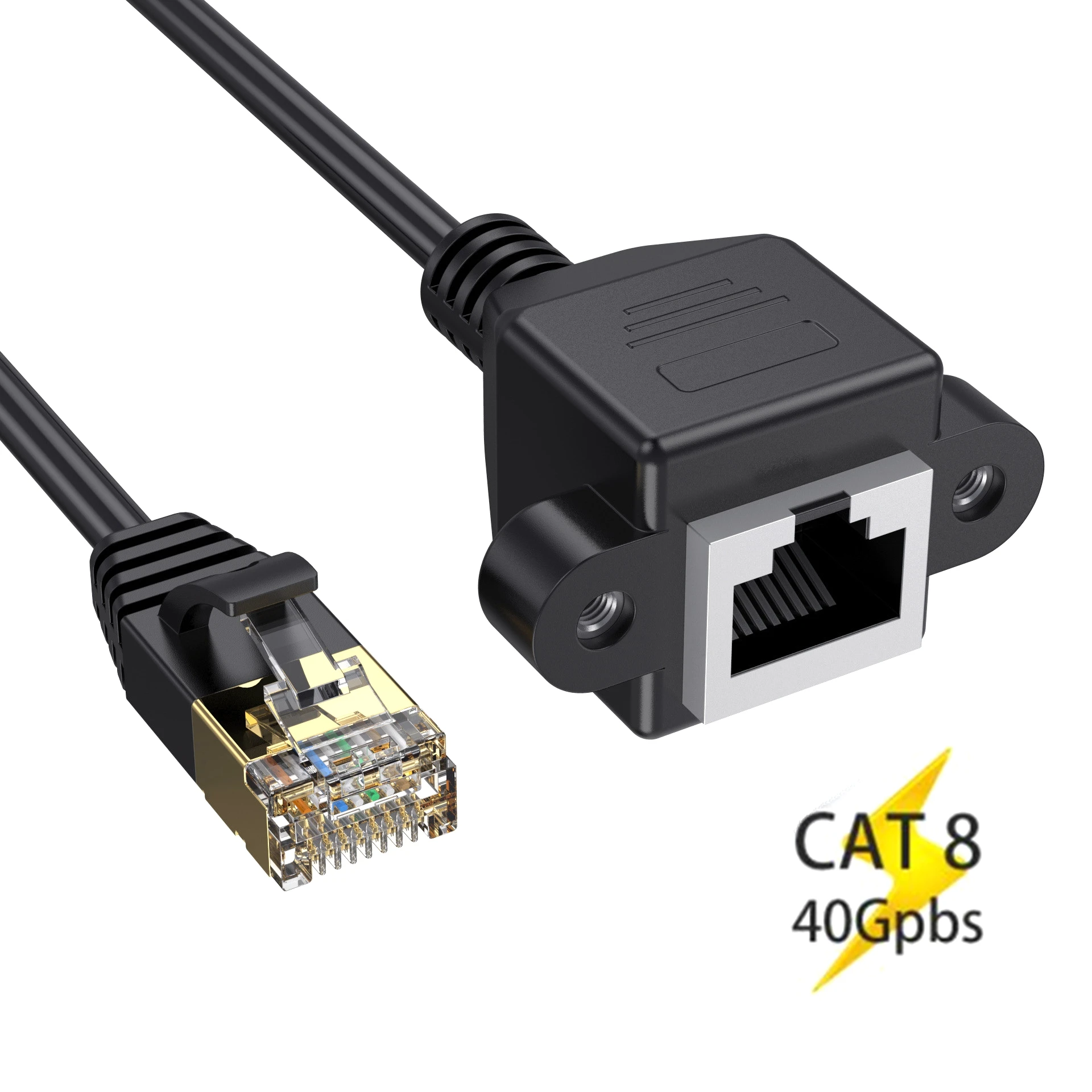 Cat8 Ethernet Cable 40Gbps SSTP UTP RJ45 Network Cable for Router PC PS4 TV Laptop - Cat7 Lan Cord with Ear Screw