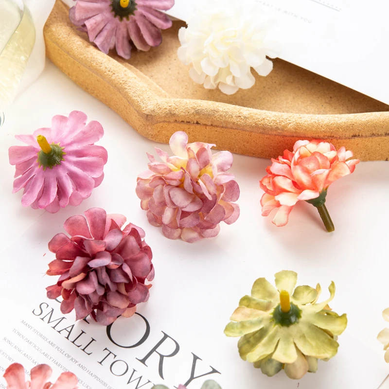 10 Stück künstliche Seiden-Hortensienblüten für Scrapbooking, Festdekoration, Heim- und Raumdekoration, Tischdekoration, Hochzeit, DIY-Geschenk, Süßigkeitenbox, Kuchenmaterial – Detail 3