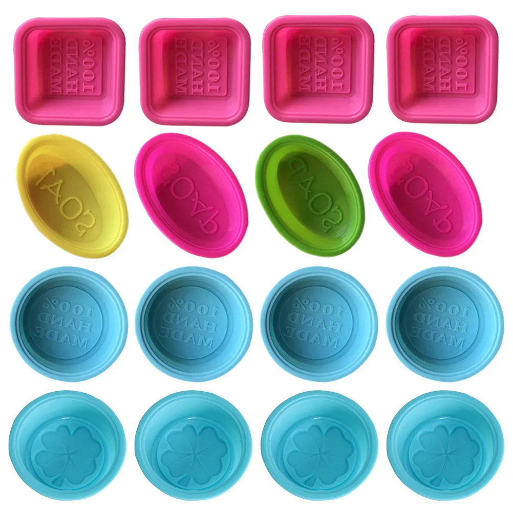 

16Pcs Silicone Soap Molds Oval Round -Leaf Mold for Handmade Soap Pudding Chocolate Baking Cake Mold Freezer