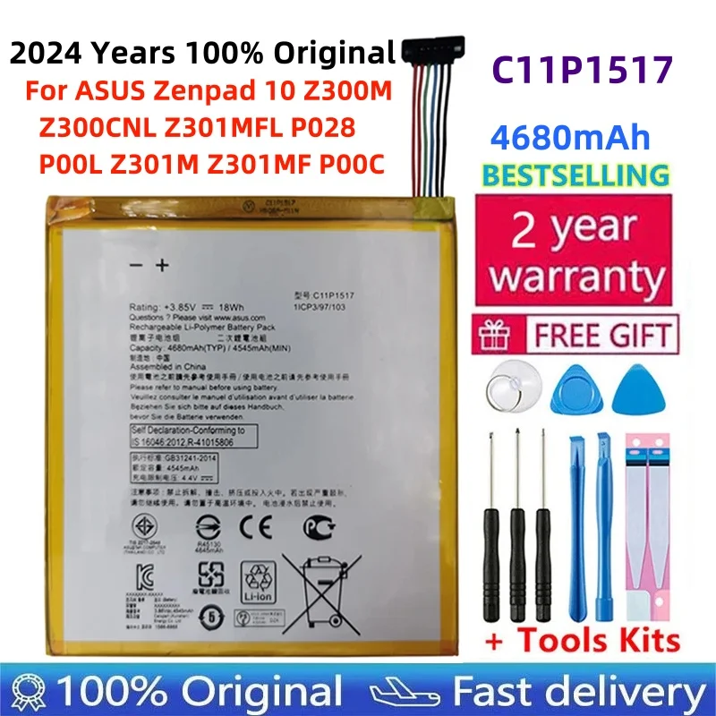 

C11P1517 Original battery For ASUS ZENPAD 10 Z300M Z300CNL 6B P00C High Quality 4680mAh Phone Batteries+ Free Tools