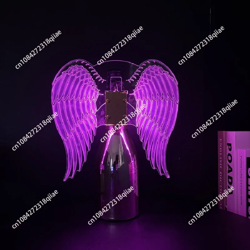 Bar LED luminous champagne decorative head, sparkling stick, butterfly wing foreign wine cover, foreign wine atmosphere props