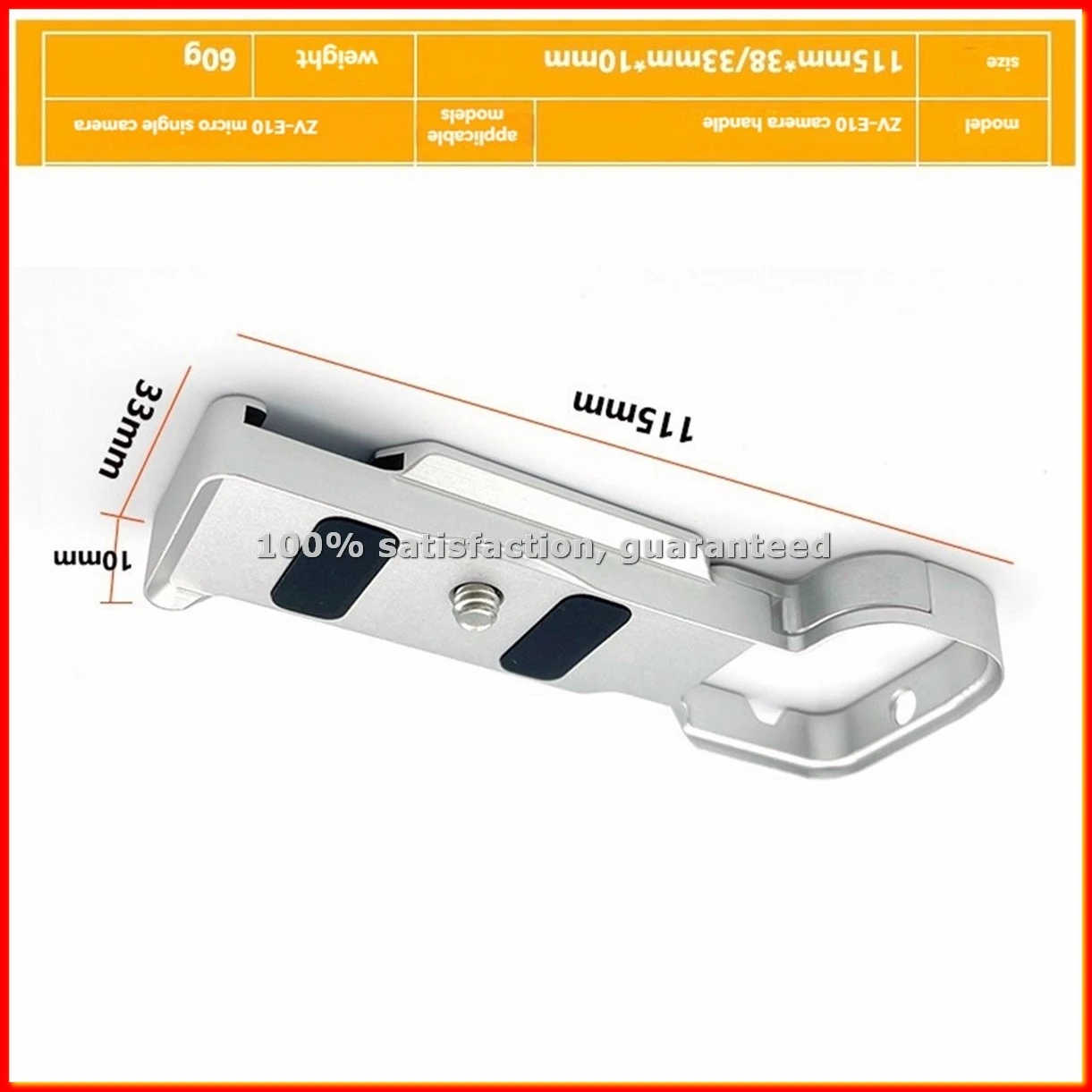 Camera Quick Release Plate Holder Hand Grip Adapter for ZVE10 Camera Bracket Multifunctional Base Base Plate Silver-ABLM