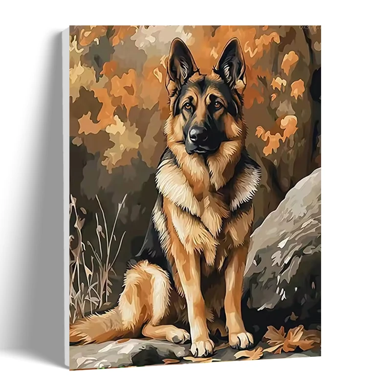 

CHENISTORY Painting By Number wolfdog Kits Handpainted DIY Picture By Number Animal Home Decoration Drawing On Canvas Gift