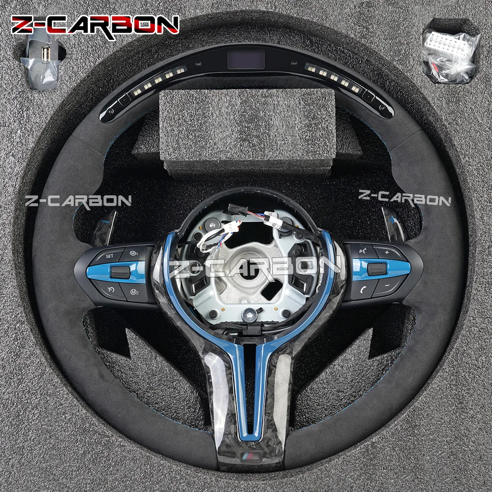 For BMW F20 F22 F30 F35 F32 F01 F02 F10 F18 M2 M3 M4 M5 Model Upgrade FORGED Carbon Fiber Sports LED Steering Wheel OLD TO NEW