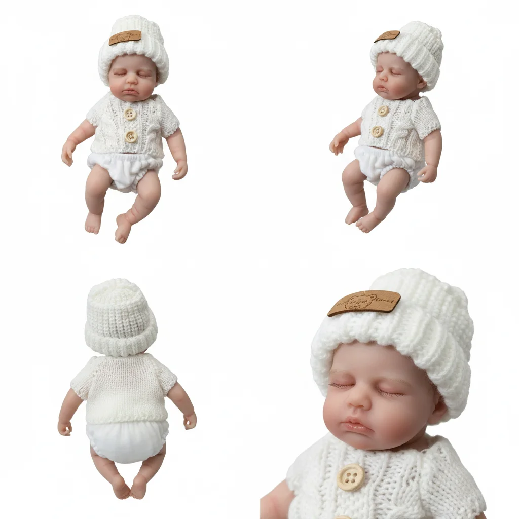 

NPK 8'' Super Soft Platinum Solid Silicone Reborn Loulou Version Elastic Strechable Collectible Art Doll