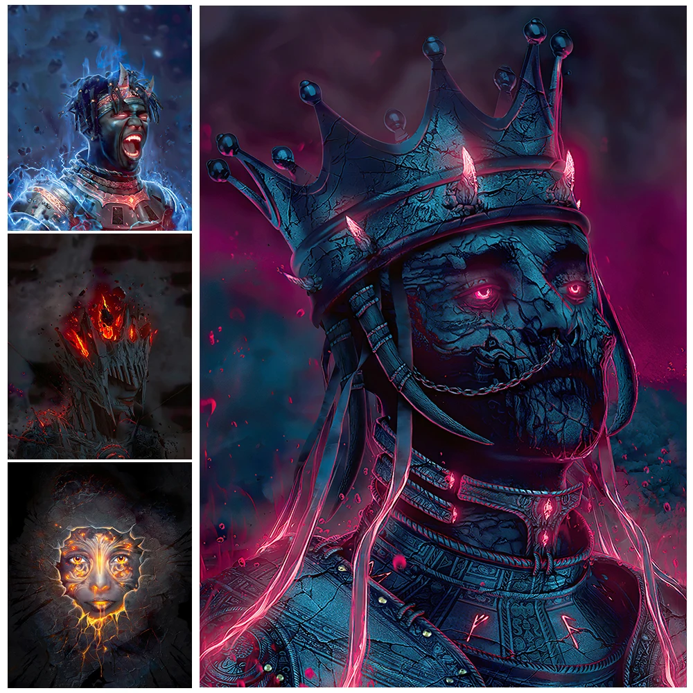 Poseidon et cruauté démon Thriller foncé Art affiche imprime étoile démon déesse mythologique mur Art toile Painitng décor à la maison