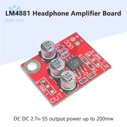 LM4881 Headphone Amplifier Board for Power Amplifier Pre-amplifier Module Mini Audio Preamplifier Amplifiers 2.7-5.5V 25*20mm