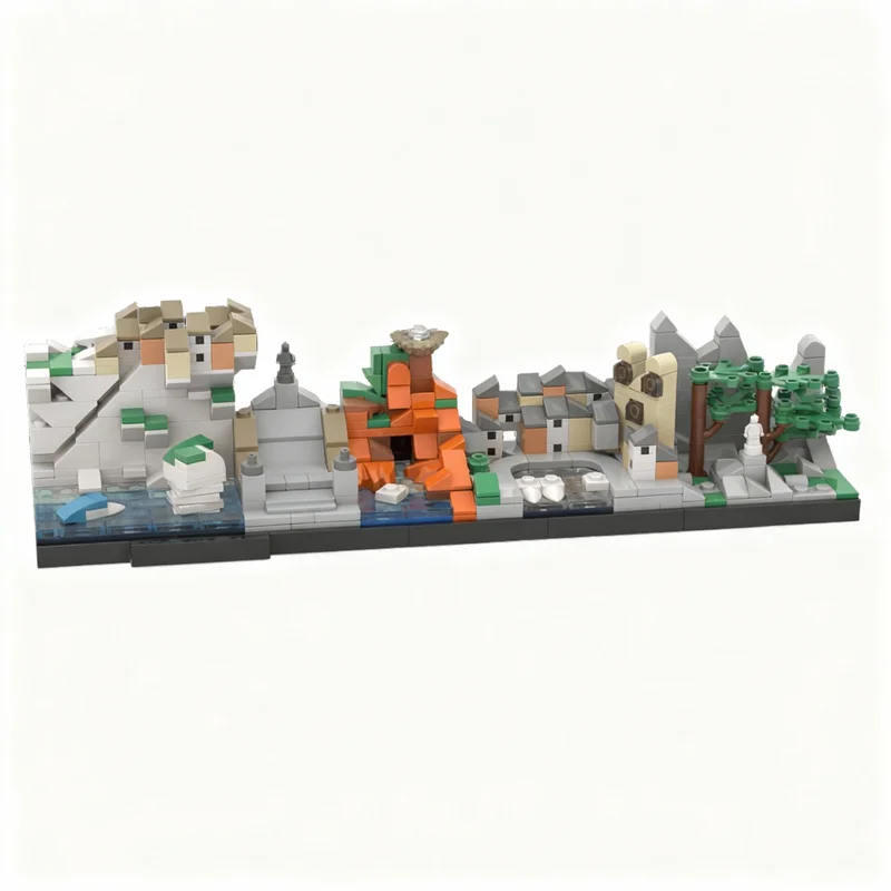 540-teiliges MOC Architektur Skylines Korsika Skyline Modellbausatz Konstruktionsidee Spielzeug Weihnachtsgeschenk Lernbausteine für Kinder