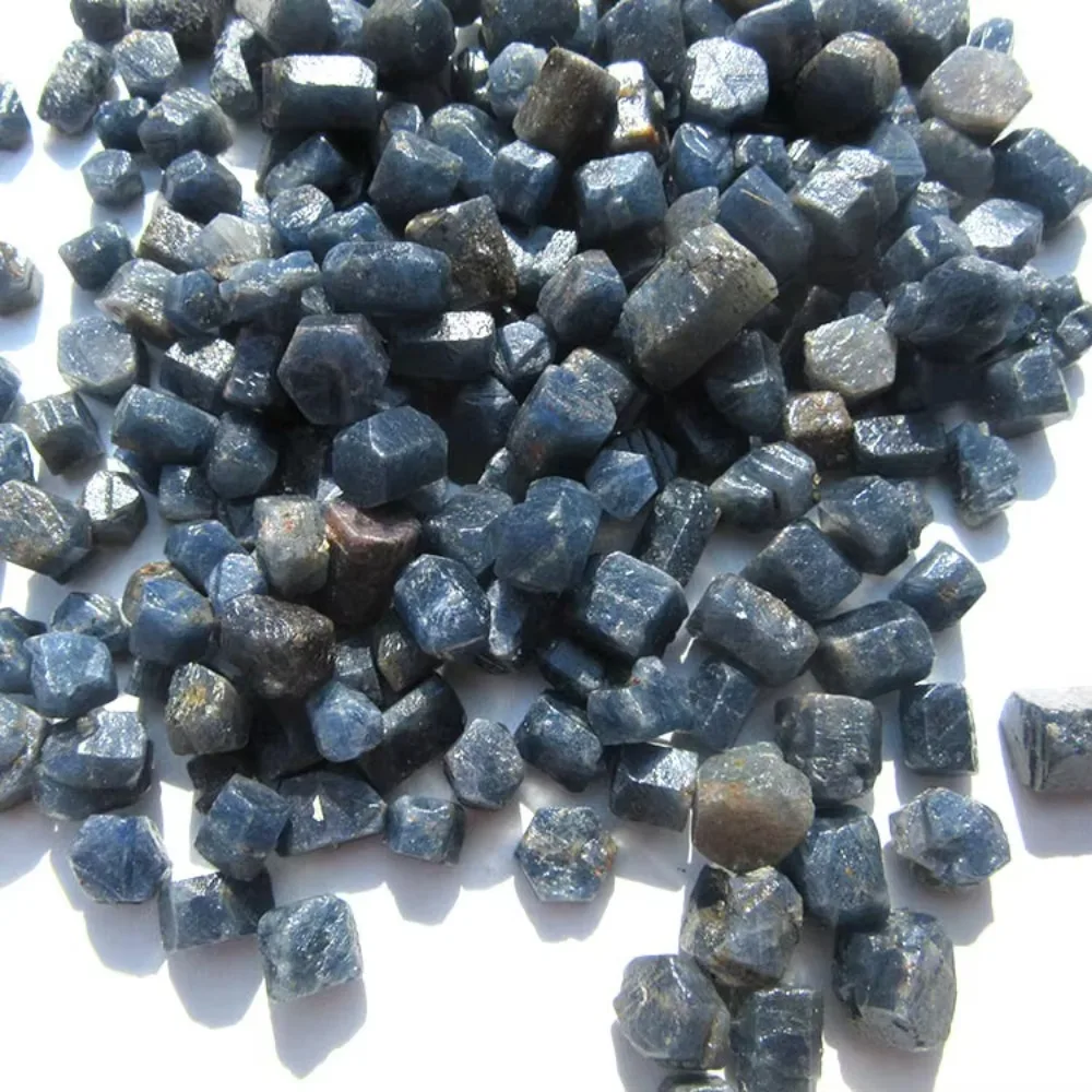 Natural Corundum Crystal Rough Mineral Sapphire Blue Crystal Specimen Healing Chakra Stone Fengshui Energy Gemstone