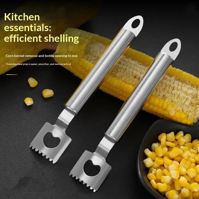 Stainless Steel Thresher Corn Slicer Peeler Kitchen Household Corn Cutter Fishing And Corn Peeling Practical Kitchen Tools
