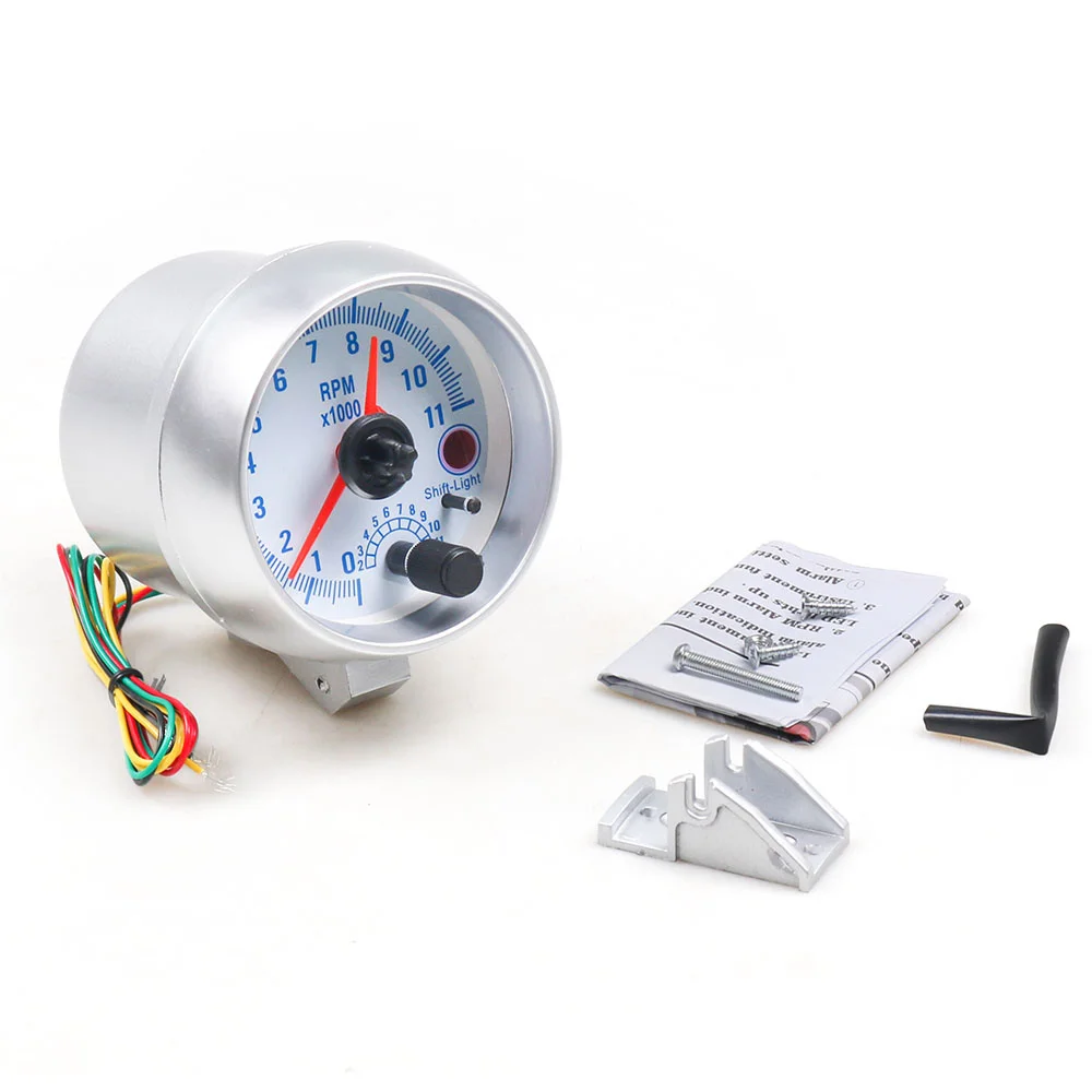 3.75 Inch Racing Car Tachometer 0-11000 Rpm Gauge Double Pointer Tachometer Car Meter LC100143