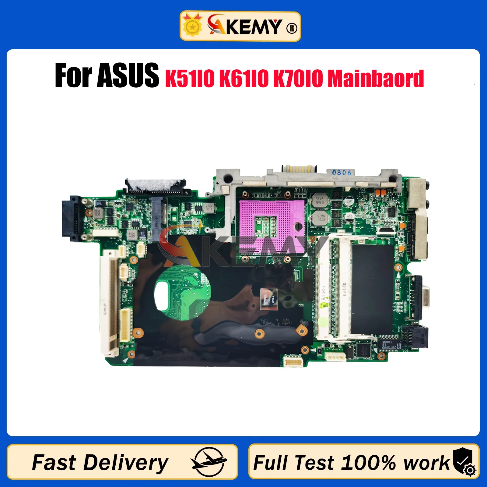 

K51IO Laptop Motherboard For ASUS K51I K51IO Notebook Mainboard This item is in stock 100% tests OK fast shipping High quality