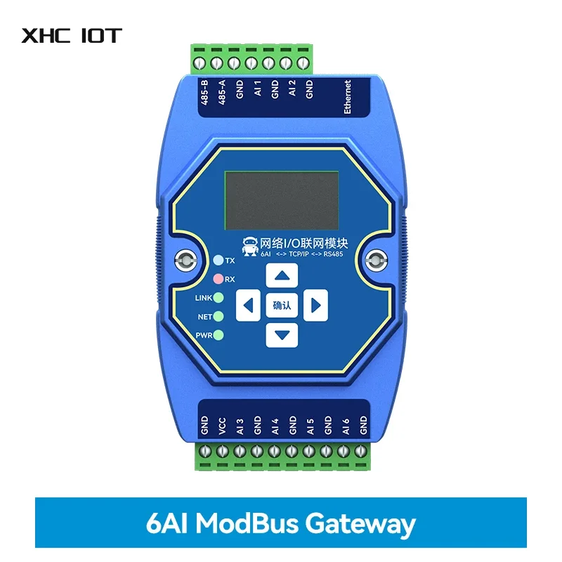 Multi-Channel Analog and Digital Acquisition Control XHCIOT ME31-XAXX0600 6AI RJ45 RS485 TCP/IP to RTU Modbus Real-Time Display