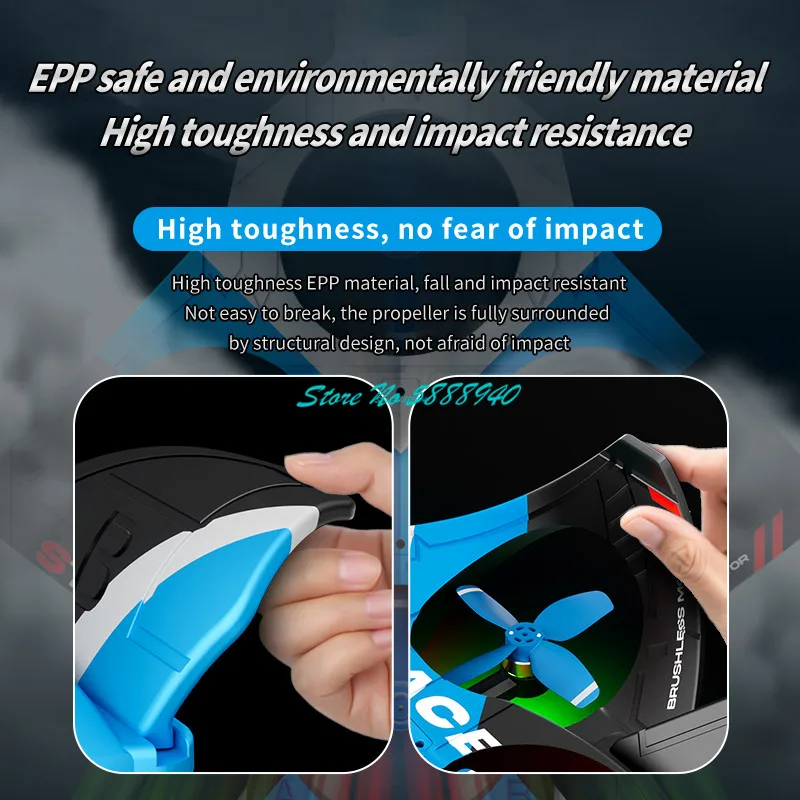 Brushless Stunt Rolling Electric RC Aircraft Plane 2.4G Optical Flow Hovering LED Light Gravity Sensing Radio Control Fighter