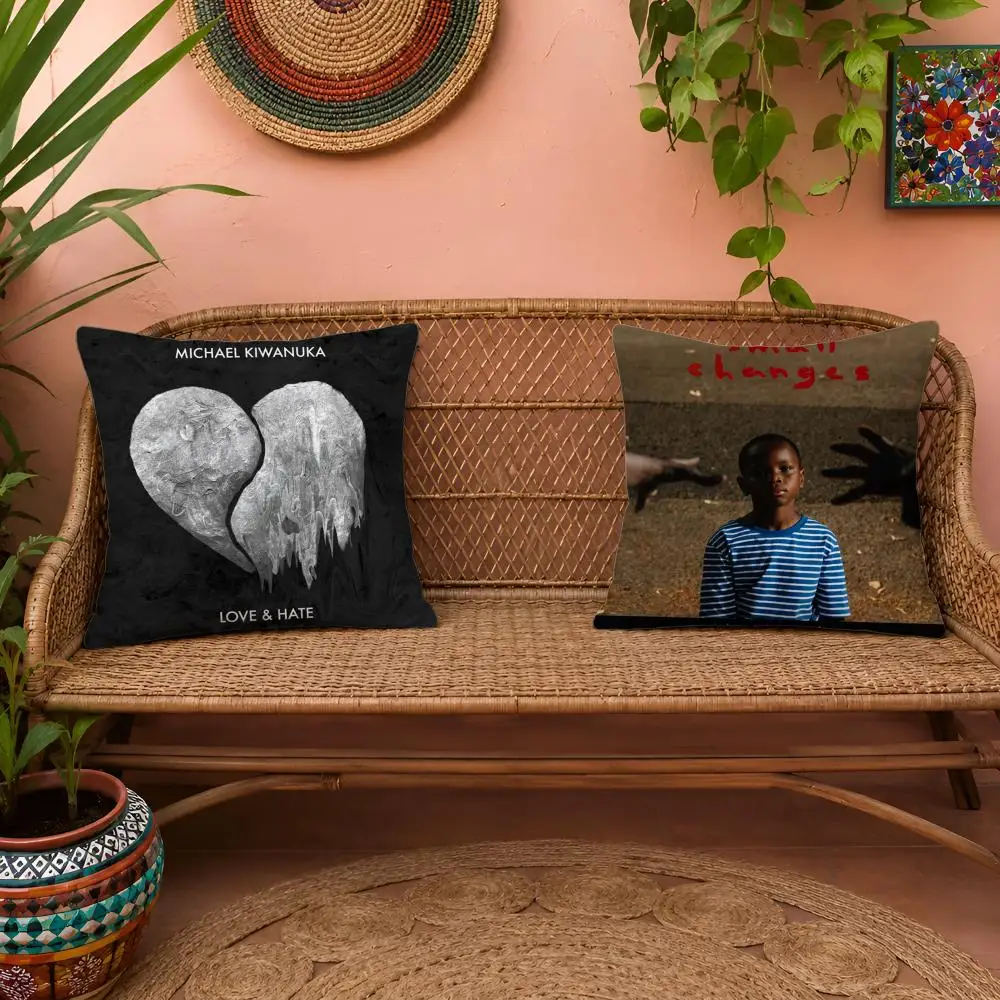 Singer M-Michael K-Kiwanuka Double-Sided Soft Plush Invisible Zipper Breathable for Sofa Bedroom Car Cushion Cover