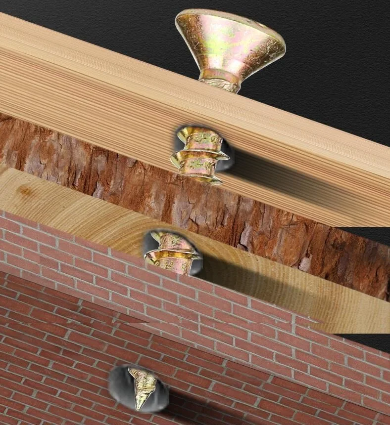 M3.5 M4 m5 Viti per truciolare in fibra a testa svasata con incasso a croce di zinco Viti per pannelli in legno autofilettanti a testa piatta rivestita Chiodi per pannelli da parete