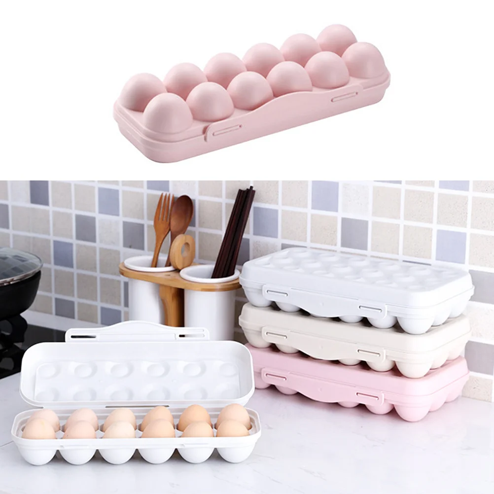 2 Pcs Huevera Food Containers with Lids Egg Carton Practical Tray Keeper for Refrigerator