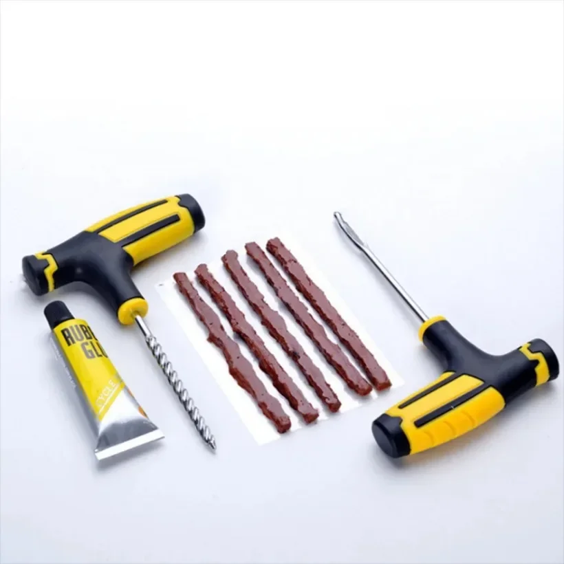 Car Tire Repair Kit Auto Bike Car Tire Tyre Cement Tool Auto Bike Tubeless Tire Tyre Puncture Plug Garage Car Accessories 1SET