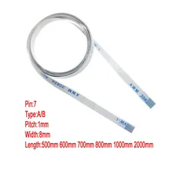 7Pin 1mm Pitch FFC FPC AWM 20624 80C 60V VW-1 FFC A B Type Flat Flexible Cable 500mm 600mm 700mm 800mm 1000mm Width 8mm