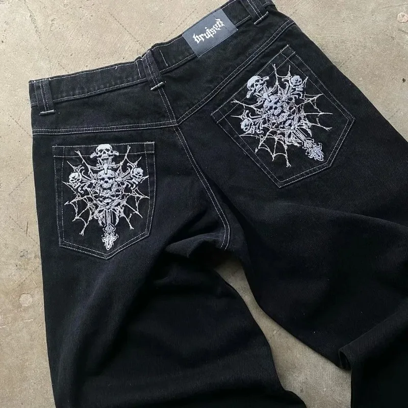 American Street Hip-hop Punk Rock mode jean polyvalent hommes Harajuku Y2K décontracté gothique droit pantalon à jambes larges femmes