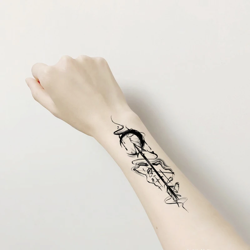 ملصق وشم مؤقت مقاوم للماء ، فن الجسم ، فراشة ، تنين ، تصميم ريش ، مزيف ، فراشة ، زهرة ، يد ، ورقة واحدة