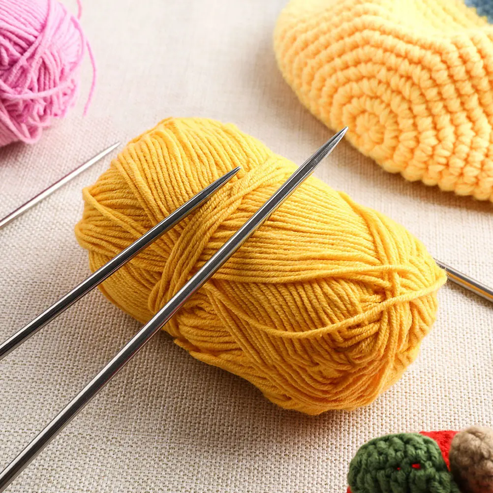

35 Pcs Knitting Needle Set 20cm Double Pointed Stainless Steel Needles Sweater Hat Scarf Dress Pet Clothes DIY Crochet Yarn
