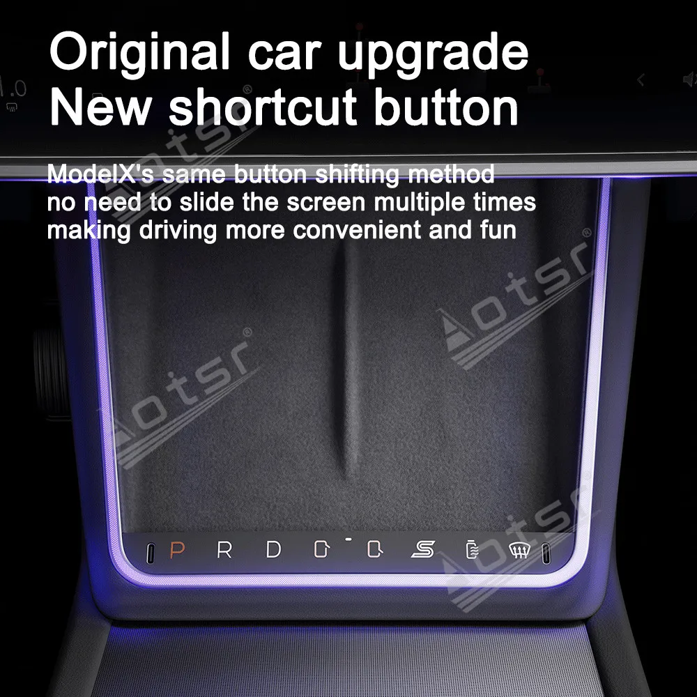 For Tesla Model X Y Upgraded Wireless Charging Button Fast Charging Multi-color Ambient Light Laser Engraving Atmosphere Lights